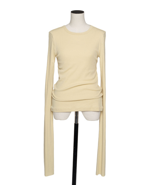 muller of yoshiokubo（ミュラーオブヨシオクボ）の「muller of yoshiokubo ミュラーオブヨシオクボ / 2 LAYER LONG SLEEVE TOPS 2WAYレイヤーロングスリーブトップス / MLS26104B（Tシャツ/カットソー・レディース・グレー/グリーン/ホワイト/イエロー・38/36）」の9枚目の写真