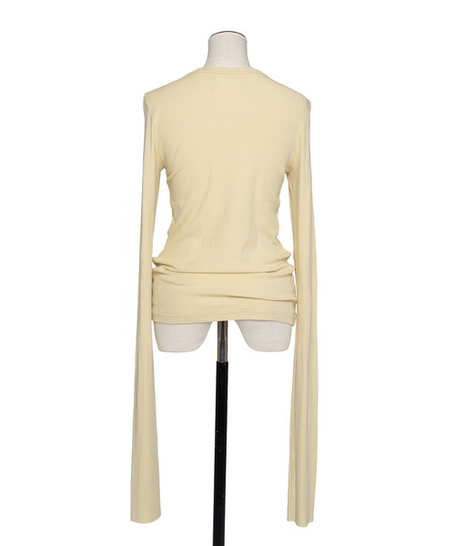 muller of yoshiokubo（ミュラーオブヨシオクボ）の「muller of yoshiokubo ミュラーオブヨシオクボ / 2 LAYER LONG SLEEVE TOPS 2WAYレイヤーロングスリーブトップス / MLS26104B（Tシャツ/カットソー・レディース・グレー/グリーン/ホワイト/イエロー・38/36）」の10枚目の写真