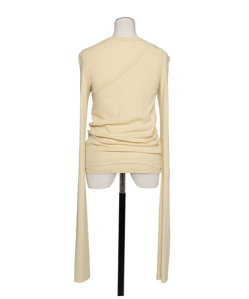 muller of yoshiokubo（ミュラーオブヨシオクボ）の「muller of yoshiokubo ミュラーオブヨシオクボ / 2 LAYER LONG SLEEVE TOPS 2WAYレイヤーロングスリーブトップス / MLS26104B（Tシャツ/カットソー・レディース・グレー/グリーン/ホワイト/イエロー・38/36）」の11枚目の写真