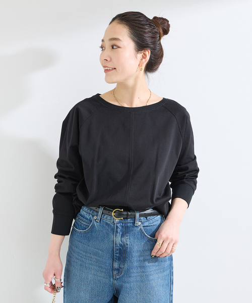B.C STOCK(ベーセーストック)の「《追加2》手洗い可 / 裾ドロストロンTEE(Tシャツ/カットソー・レディース・ブラック/ウッド/ホワイト・FREE)」の7枚目の写真