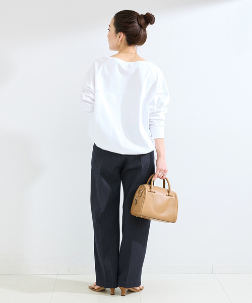 B.C STOCK(ベーセーストック)の「《追加2》手洗い可 / 裾ドロストロンTEE(Tシャツ/カットソー・レディース・ブラック/ウッド/ホワイト・FREE)」の12枚目の写真