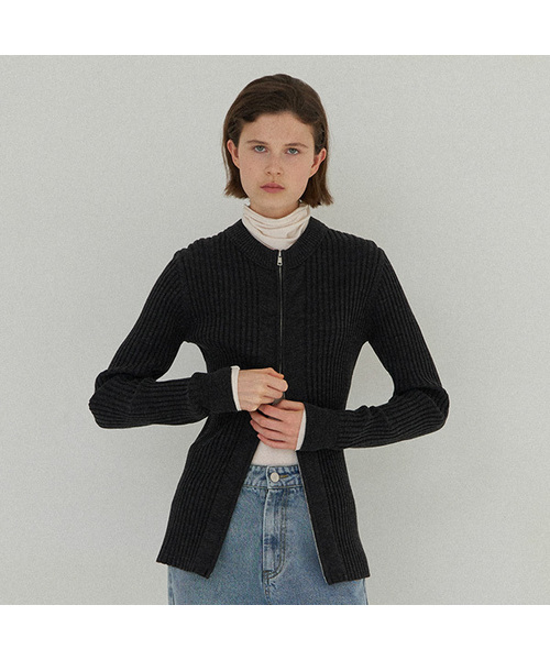 ATELIER NAIN（アトリエナイン）の「BESSIE WOOL KNIT CARDIGAN(CD-2145)（カーディガン/ボレロ・レディース・タン/チャコール・FREE）」の2枚目の写真