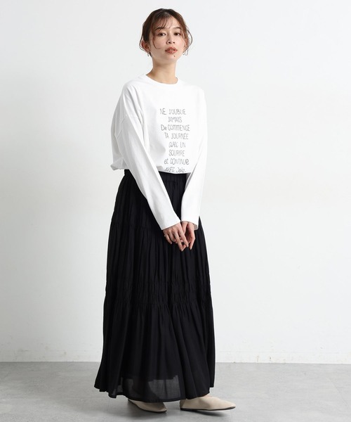 studio CLIP（スタディオクリップ）の「《natural by clip》アソートプリントロングTシャツ2（Tシャツ/カットソー・レディース・ライトブルー/その他2/チャコール/その他1・FREE）」の11枚目の写真