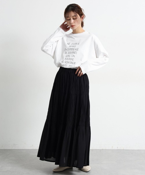 studio CLIP（スタディオクリップ）の「《natural by clip》アソートプリントロングTシャツ2（Tシャツ/カットソー・レディース・ライトブルー/その他2/チャコール/その他1・FREE）」の12枚目の写真