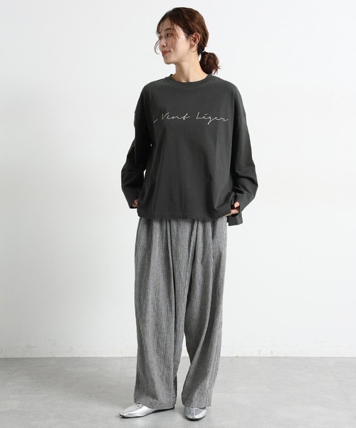 studio CLIP（スタディオクリップ）の「《natural by clip》アソートプリントロングTシャツ2（Tシャツ/カットソー・レディース・ライトブルー/その他2/チャコール/その他1・FREE）」の16枚目の写真