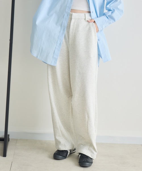 RU.TI.LE(ルチル)の「【RU.TI.LE】裏毛カーブパンツ(スウェットパンツ・レディース・グレー/アイボリー・MEDIUM)」の10枚目の写真