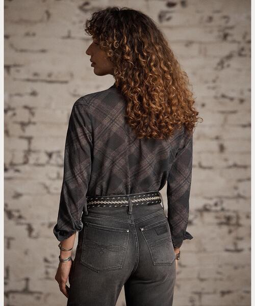 RRL(ダブル アール エル)の「チェックプリント コットン ボイル ブラウス(シャツ/ブラウス・レディース・グレー系・1/2/3/4)」の4枚目の写真