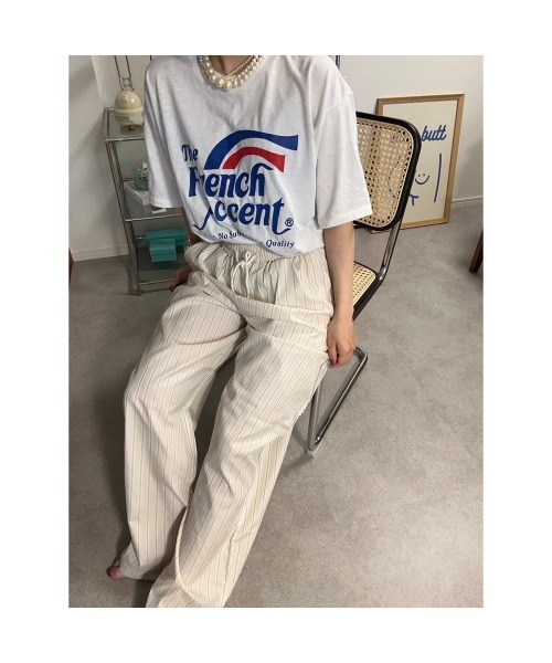 Flugge(フラッジー)の「ストライプパジャマパンツ(その他パンツ・レディース・ベージュ・FREE)」の2枚目の写真