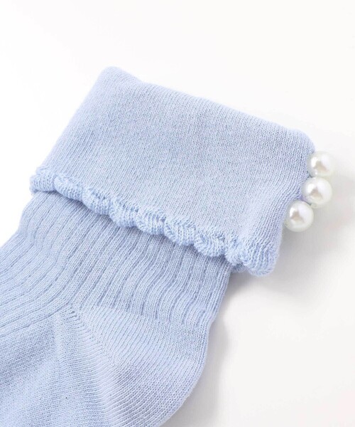 BeBe(ベベ)の「パールモチーフ折り返しソックス(ソックス/靴下・キッズ・イエロー/ブルー・19.0cm/24.0cm/21.0cm/17.0cm)」の5枚目の写真