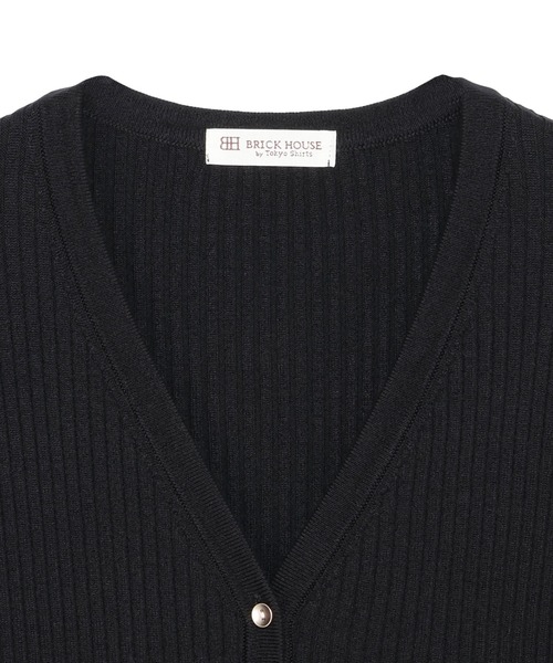 TOKYO SHIRTS（トウキョウシャツ）の「リブ編みフレア Vネック カーディガン（カーディガン/ボレロ・レディース・ピンク/ネイビー・M/L）」の5枚目の写真