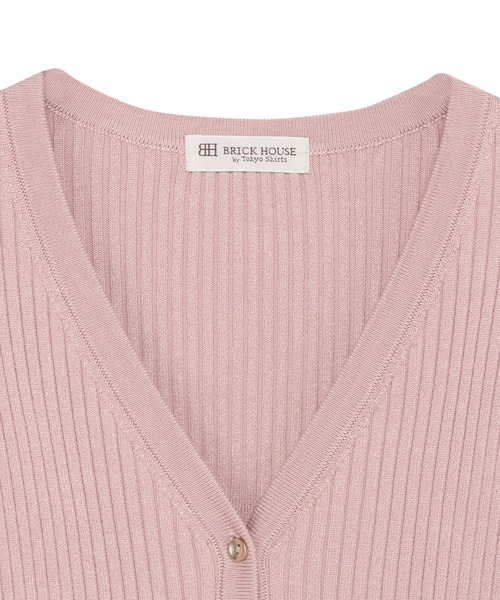 TOKYO SHIRTS（トウキョウシャツ）の「リブ編みフレア Vネック カーディガン（カーディガン/ボレロ・レディース・ピンク/ネイビー・M/L）」の10枚目の写真