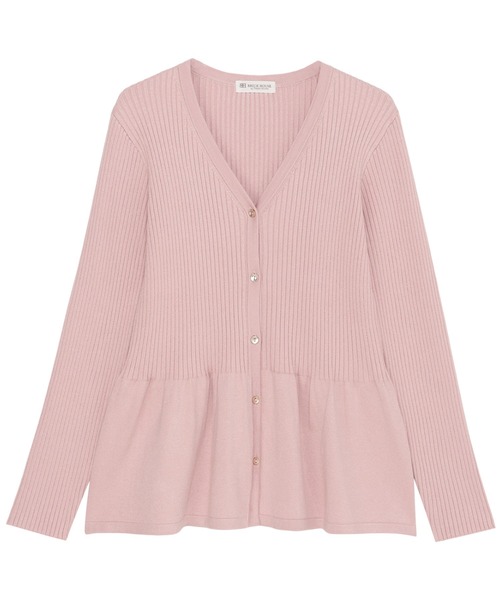 TOKYO SHIRTS（トウキョウシャツ）の「リブ編みフレア Vネック カーディガン（カーディガン/ボレロ・レディース・ピンク/ネイビー・M/L）」の8枚目の写真