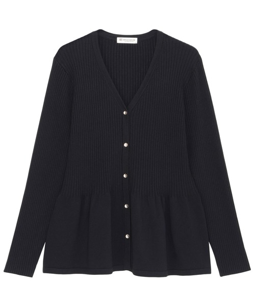 TOKYO SHIRTS（トウキョウシャツ）の「リブ編みフレア Vネック カーディガン（カーディガン/ボレロ・レディース・ピンク/ネイビー・M/L）」の3枚目の写真