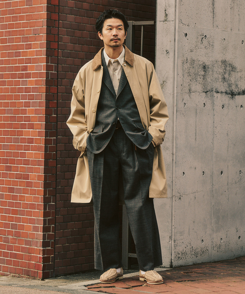 417 EDIFICE(フォーワンセブンエディフィス)の「【Windrisp】コート(ステンカラーコート・メンズ・ベージュ/ネイビー・SMALL/MEDIUM/LARGE)」の5枚目の写真