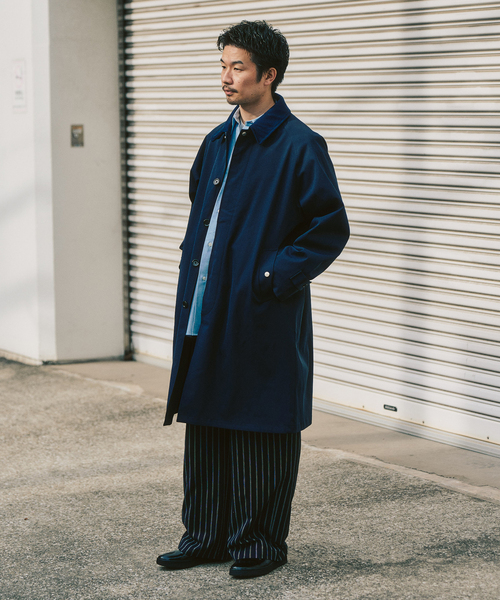 417 EDIFICE(フォーワンセブンエディフィス)の「【Windrisp】コート(ステンカラーコート・メンズ・ベージュ/ネイビー・SMALL/MEDIUM/LARGE)」の7枚目の写真