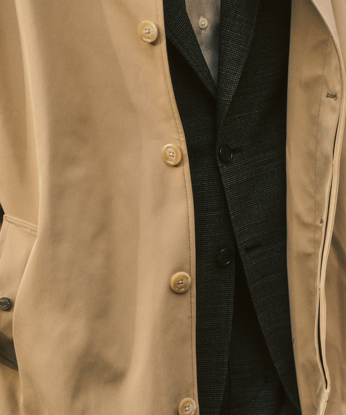 417 EDIFICE(フォーワンセブンエディフィス)の「【Windrisp】コート(ステンカラーコート・メンズ・ベージュ/ネイビー・SMALL/MEDIUM/LARGE)」の12枚目の写真