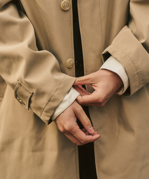 417 EDIFICE(フォーワンセブンエディフィス)の「【Windrisp】コート(ステンカラーコート・メンズ・ベージュ/ネイビー・SMALL/MEDIUM/LARGE)」の13枚目の写真