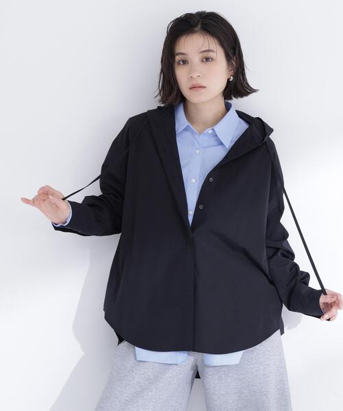 NATURAL BEAUTY BASIC(ナチュラルビューティーベーシック)の「◇フーディーシャツブルゾン(ブルゾン・レディース・ブラック/オフホワイト/ブルー・FREE)」の15枚目の写真