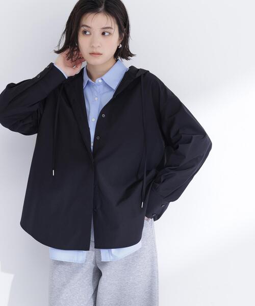 NATURAL BEAUTY BASIC(ナチュラルビューティーベーシック)の「◇フーディーシャツブルゾン(ブルゾン・レディース・ブラック/オフホワイト/ブルー・FREE)」の17枚目の写真