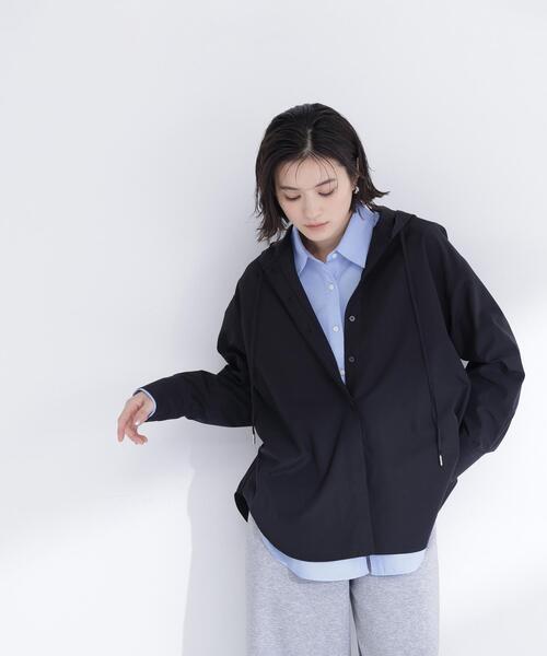 NATURAL BEAUTY BASIC(ナチュラルビューティーベーシック)の「◇フーディーシャツブルゾン(ブルゾン・レディース・ブラック/オフホワイト/ブルー・FREE)」の19枚目の写真