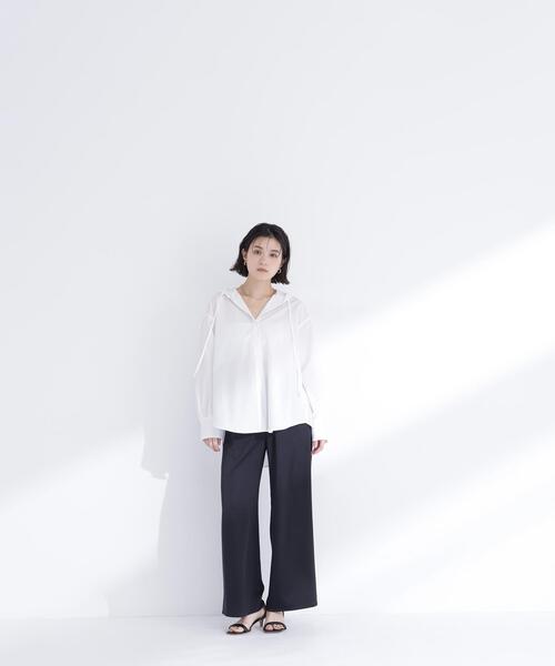 NATURAL BEAUTY BASIC(ナチュラルビューティーベーシック)の「◇フーディーシャツブルゾン(ブルゾン・レディース・ブラック/オフホワイト/ブルー・FREE)」の8枚目の写真