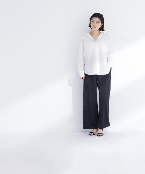 NATURAL BEAUTY BASIC(ナチュラルビューティーベーシック)の「◇フーディーシャツブルゾン(ブルゾン・レディース・ブラック/オフホワイト/ブルー・FREE)」の10枚目の写真
