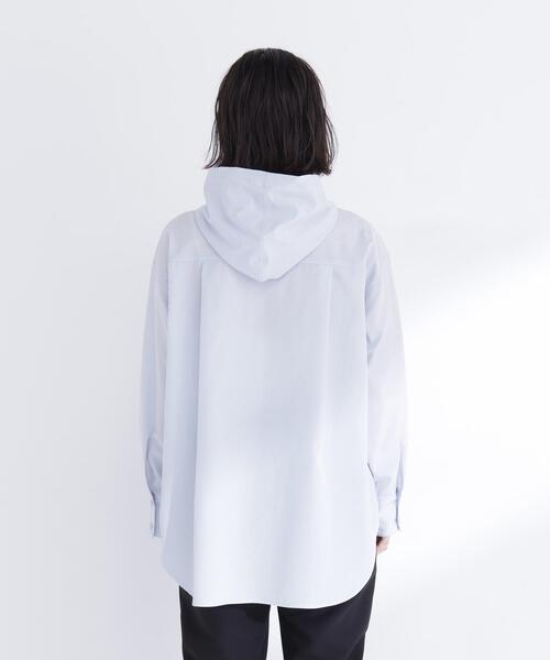 NATURAL BEAUTY BASIC(ナチュラルビューティーベーシック)の「◇フーディーシャツブルゾン(ブルゾン・レディース・ブラック/オフホワイト/ブルー・FREE)」の5枚目の写真