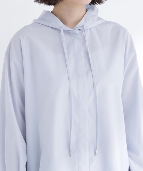 NATURAL BEAUTY BASIC(ナチュラルビューティーベーシック)の「◇フーディーシャツブルゾン(ブルゾン・レディース・ブラック/オフホワイト/ブルー・FREE)」の9枚目の写真