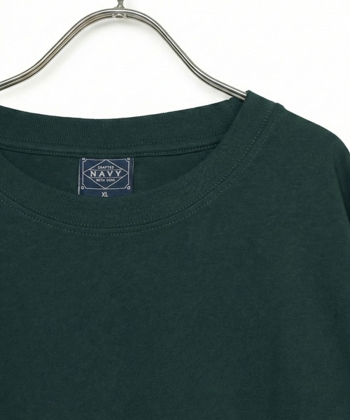 NAVY(ネイビー)の「【NAVY / ネイビー】BCIコットン リラックスフィット 7分袖Tシャツ(Tシャツ/カットソー・メンズ・ブラック/ホワイト/ホワイト系1/グリーン・XL/L/M/S)」の12枚目の写真