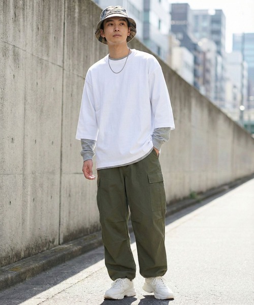 NAVY(ネイビー)の「【NAVY / ネイビー】BCIコットン リラックスフィット 7分袖Tシャツ(Tシャツ/カットソー・メンズ・ブラック/ホワイト/ホワイト系1/グリーン・XL/L/M/S)」の16枚目の写真