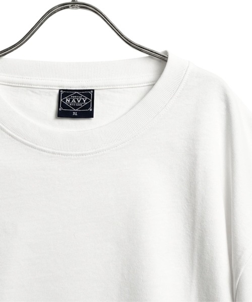 NAVY(ネイビー)の「【NAVY / ネイビー】BCIコットン リラックスフィット 7分袖Tシャツ(Tシャツ/カットソー・メンズ・ブラック/ホワイト/ホワイト系1/グリーン・XL/L/M/S)」の6枚目の写真