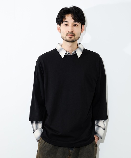 NAVY(ネイビー)の「【NAVY / ネイビー】BCIコットン リラックスフィット 7分袖Tシャツ(Tシャツ/カットソー・メンズ・ブラック/ホワイト/ホワイト系1/グリーン・XL/L/M/S)」の21枚目の写真