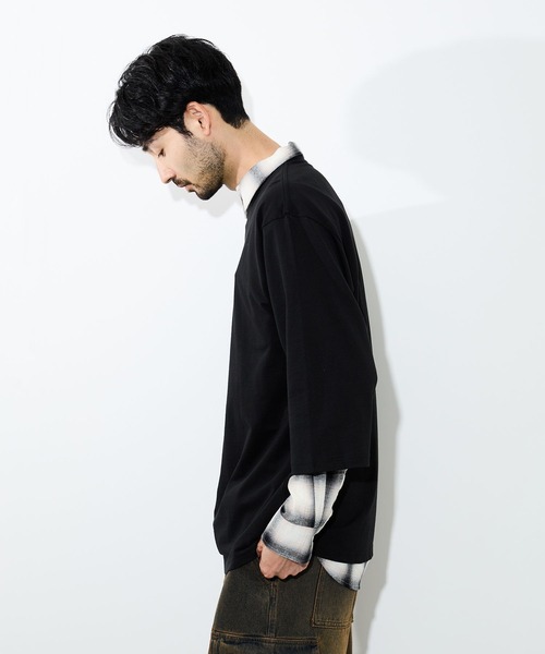 NAVY(ネイビー)の「【NAVY / ネイビー】BCIコットン リラックスフィット 7分袖Tシャツ(Tシャツ/カットソー・メンズ・ブラック/ホワイト/ホワイト系1/グリーン・XL/L/M/S)」の22枚目の写真
