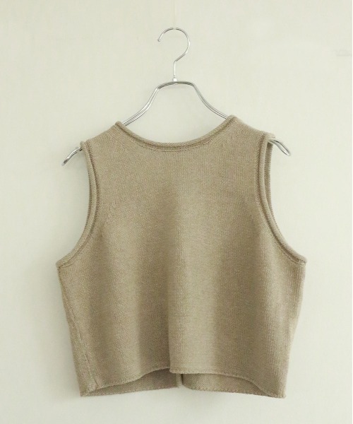 WALANCE（ワランス）の「paper knit 2way top（ベスト・レディース・サンドベージュ/ブラック/オリーブ・FREE）」の3枚目の写真