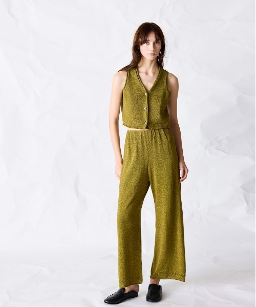 WALANCE（ワランス）の「paper knit 2way top（ベスト・レディース・サンドベージュ/ブラック/オリーブ・FREE）」の8枚目の写真