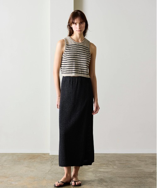 WALANCE（ワランス）の「paper knit 2way top（ベスト・レディース・サンドベージュ/ブラック/オリーブ・FREE）」の11枚目の写真