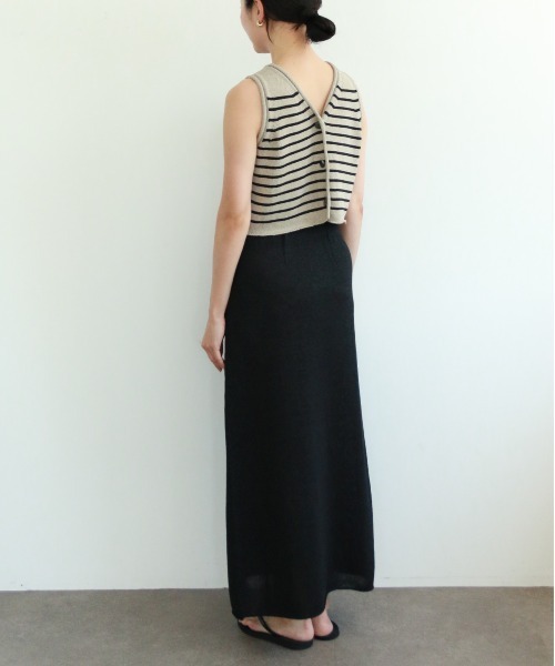 WALANCE（ワランス）の「paper knit 2way top（ベスト・レディース・サンドベージュ/ブラック/オリーブ・FREE）」の22枚目の写真