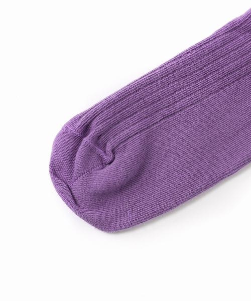 EDIT. FOR LULU(エディットフォールル)の「【BASERANGE/ベースレンジ】PRE RIB OVERANKLE SOCKS(ソックス/靴下・レディース・チャコールグレー/パープル・FREE)」の4枚目の写真