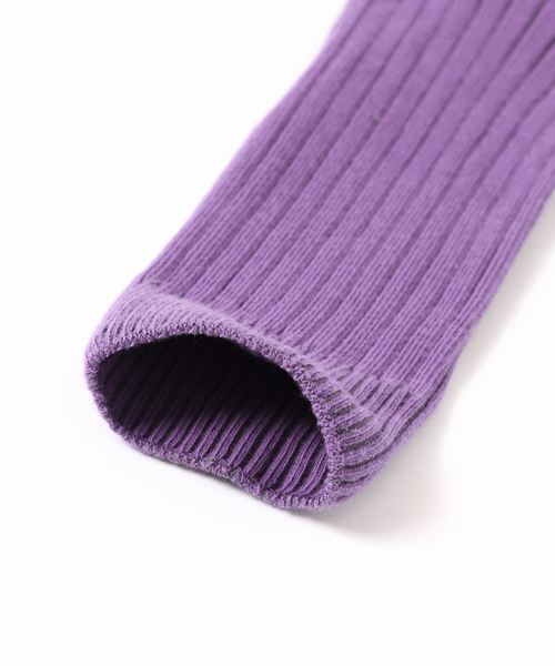 EDIT. FOR LULU(エディットフォールル)の「【BASERANGE/ベースレンジ】PRE RIB OVERANKLE SOCKS(ソックス/靴下・レディース・チャコールグレー/パープル・FREE)」の5枚目の写真