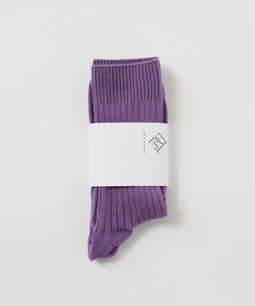 EDIT. FOR LULU(エディットフォールル)の「【BASERANGE/ベースレンジ】PRE RIB OVERANKLE SOCKS(ソックス/靴下・レディース・チャコールグレー/パープル・FREE)」の6枚目の写真