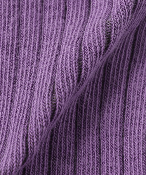 EDIT. FOR LULU(エディットフォールル)の「【BASERANGE/ベースレンジ】PRE RIB OVERANKLE SOCKS(ソックス/靴下・レディース・チャコールグレー/パープル・FREE)」の7枚目の写真