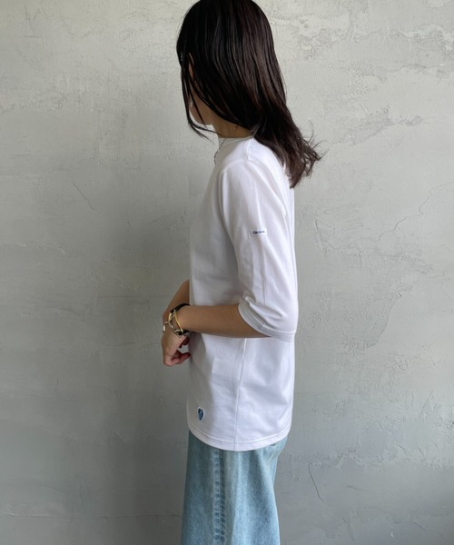 ORCIVAL（オーシバル）の「[ORCIVAL/オーシバル] ボートネック 5分袖カットソー（Tシャツ/カットソー・レディース・ブラック/ホワイト/ピンク/ホワイト×グレー・2）」の14枚目の写真