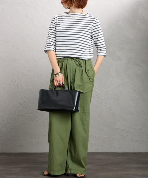 ORCIVAL（オーシバル）の「[ORCIVAL/オーシバル] ボートネック 5分袖カットソー（Tシャツ/カットソー・レディース・ブラック/ホワイト/ピンク/ホワイト×グレー・2）」の21枚目の写真