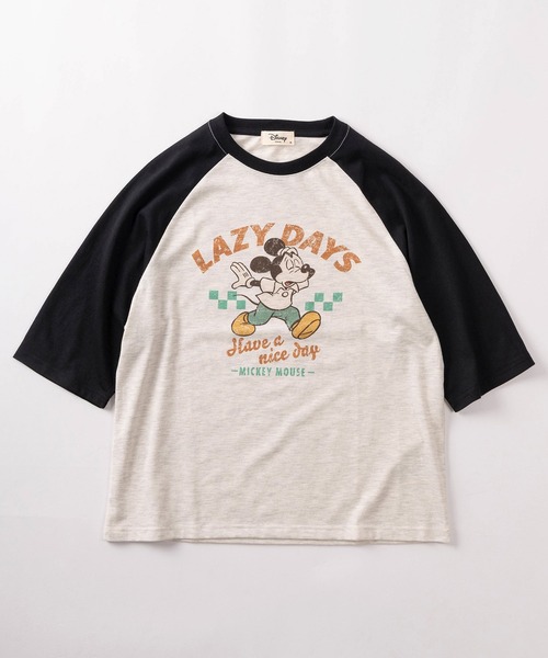 セール】【71】【Disney/ディズニー】ミッキーマウス ラグラン 七分袖T