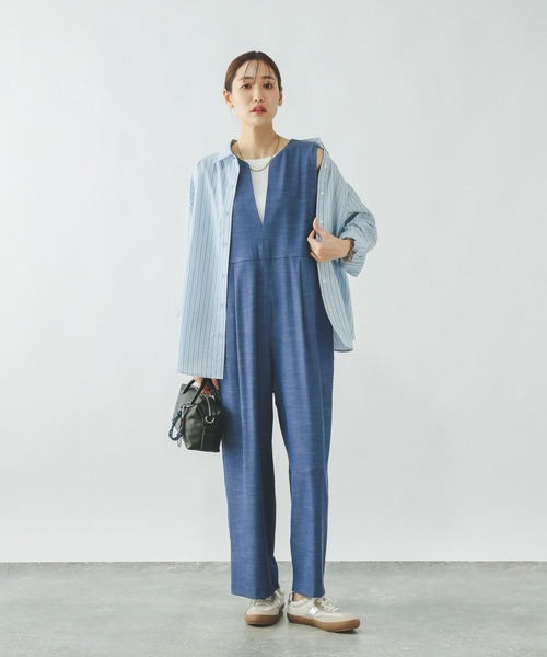 GLOBAL WORK(グローバルワーク)の「キーネックサロペット/636033(サロペット/オーバーオール・レディース・チャコールグレー/ブルー/ブラック・MEDIUM/LARGE)」の3枚目の写真