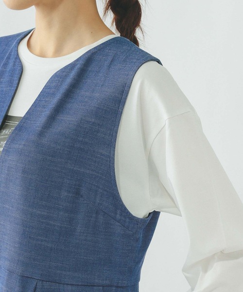 GLOBAL WORK(グローバルワーク)の「キーネックサロペット/636033(サロペット/オーバーオール・レディース・チャコールグレー/ブルー/ブラック・MEDIUM/LARGE)」の16枚目の写真