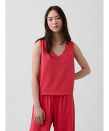 GAP | ヘビーウェイト Vネック クロップド シェルタンクトップ(タンクトップ)