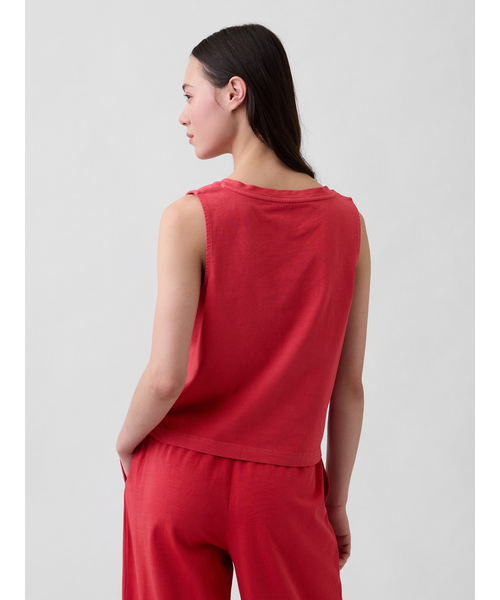 GAP（ギャップ）の「ヘビーウェイト Vネック クロップド シェルタンクトップ（タンクトップ・レディース・ブラック/レッド/ブラウン/ホワイト・XXS/XL/L/M/S/XS）」の11枚目の写真