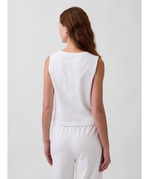 GAP（ギャップ）の「ヘビーウェイト Vネック クロップド シェルタンクトップ（タンクトップ・レディース・ブラック/レッド/ブラウン/ホワイト・XXS/XL/L/M/S/XS）」の12枚目の写真