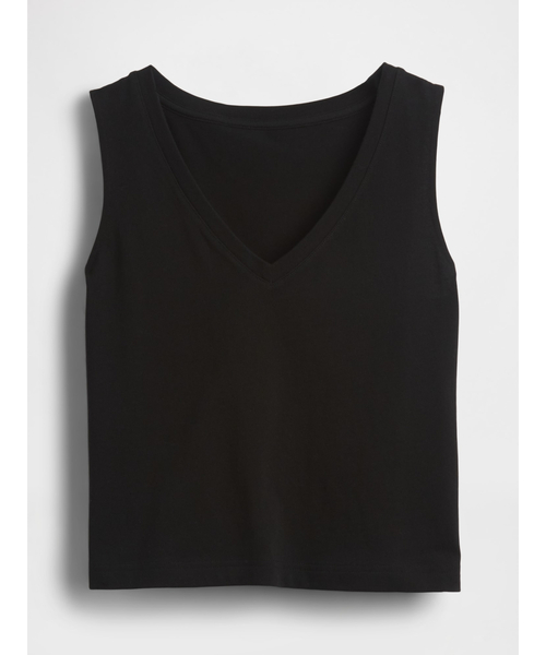 GAP（ギャップ）の「ヘビーウェイト Vネック クロップド シェルタンクトップ（タンクトップ・レディース・ブラック/レッド/ブラウン/ホワイト・XXS/XL/L/M/S/XS）」の13枚目の写真